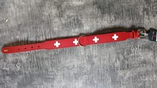 Hunter, Lederhalsband, Swiss (rot), Größe: 55/M, Artikelzustand Neu