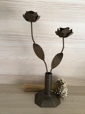 Antiker Kerzenständer Kerzenhalter Schmiedeeisen Form: Rose! Höhe 32 cm! 