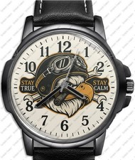 Biker Thema Adler Stay Echte Kunst Stilvoll Lederarmband Geschenk Armbanduhr