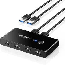 UGREEN USB Switch 2PC KVM Umschalter 2 In 4 Out für Tastatur Maus Drucker Scan