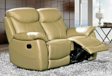 Ledersofa 2-Sitzer modern, kleines Sofa für zwei Personen, 3367-2 Ockergelb