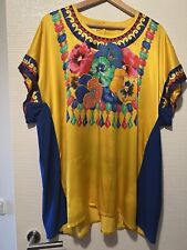 Vintage Escada Margaretha Ley Tunika Bluse Bunt Gelb Gr. 42 Seide