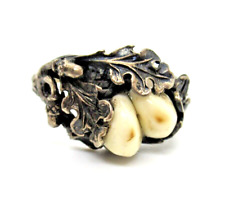 Edler Trachtenring 830er Silber Grandeln Eichenlaub Bayern Oktoberfest Kultur