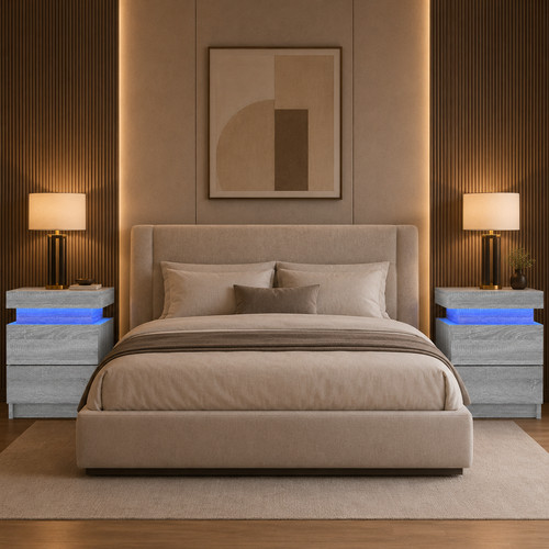 2er set nachttisch - set, led