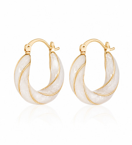 Ohrringe weiß enamel damen - ohrringe,