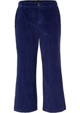 Neu 7/8 Cord Marlenehose mit weitem Bein Kurz Gr. 44 Indigo Damen-Hose Pants