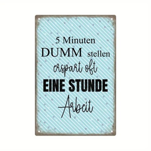 Blechschild minuten dumm - blechschild,