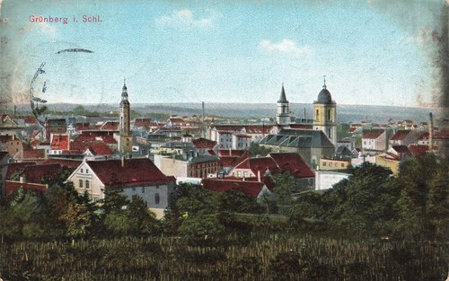 Blick auf grünberg mit kirche - auf,