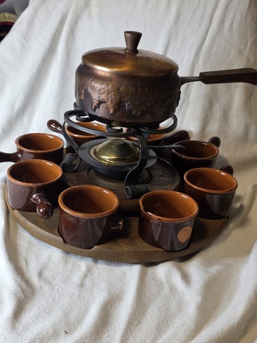 Fondue set kupfer drehteller - set,