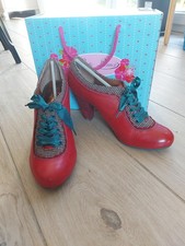 Poetic Licence Ankleboots, PUMPS, Rot- Türkis, Gr. 41, Retro Vintage