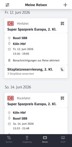 Zug bahnticket ice - db,