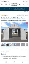 Zelthalle  für 2 Wohnmobile 8x12m PRIMEtex-Plane grau mit St