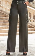 SOSANDAR Satin D Ring Wide Leg