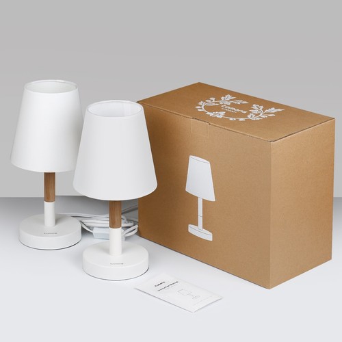 2er set nachttischlampe led - [2er,