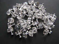 12 Glas- / Spiegelhalter mit Falz Glasklemme Kunststoff transparrent neu