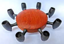 DIGSMED DESIGN denmark Kerzenhalter Teak & Guss Jens Quistgaard Vintage 60er