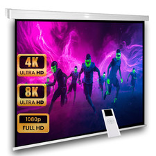 AvLux Heimkino Beamer Projektor Motorleinwand 160 x 160 cm 1:1 3D 4K HDTV VP24