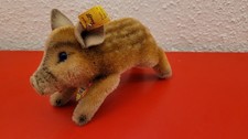 Antik Steiff Wildschwein Frischling Figur Stofftier 60er Jahre