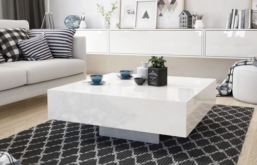 Couchtisch iron 80x80 weiß - couchtisch, cm