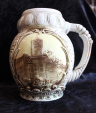 Sitzendorf Porzellan Thüringen DDR Bierkrug Steingut Keramik mit Wartburg Bild