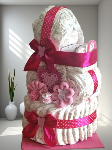 Windeltorte pink mädchen - pink,