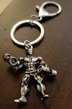 3D Luxus Schlüsselanhänger BODYBUILDER Fitness, Hantel, Bizeps #
