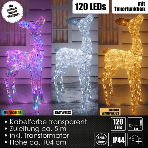 Led acryl hirschkuh figur - led,
