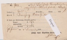 Bayern 1850 Postschein von GEFREES nach NÜRNBERG - MÖGELDORF, vom 4.12.1850