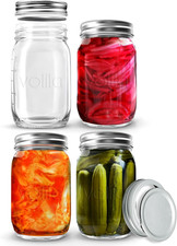 Volila Mason Jar Mit Deckeln - 490Ml Mehrzweck - Einmachgläser Für Overnight Oat