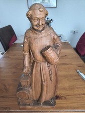 Mönch Holzfigur Geschnitzt