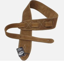 Echtes Wildleder - hellbrauner Gitarrengurt - 2,5" breit - verstärkte Lederenden - UVP 35 £