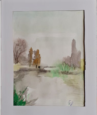Aquarell Bilder handgemalt  Landschaft