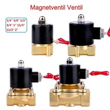 G1/4"-2" Magnetventil Ventil Luft Wasser Öl DC12V/24V AC220V Normal Geschlossen+