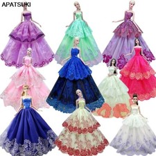 Bunte Spitze Hochzeitskleid für Barbie-Puppe Outfits Kleidung Prinzessin Kleider