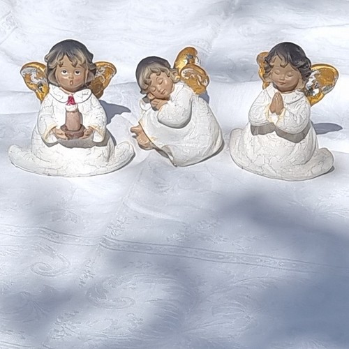 3er set engel - figuren, gips
