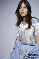 OUI Bluse white blue Art