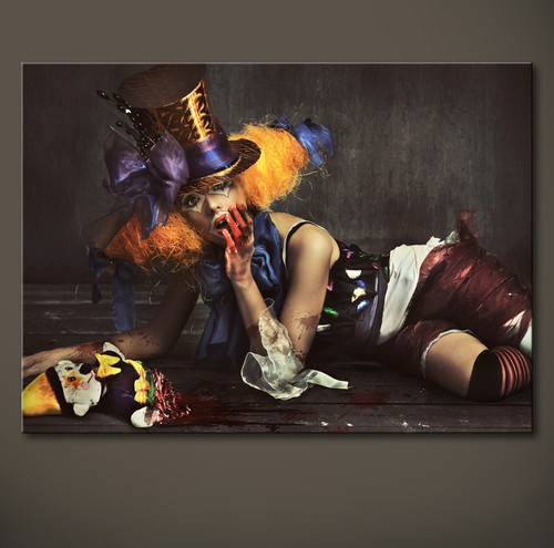 Scary sexy clown leinwand bild - scary,