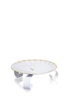 Kerzenhalter Weiß/Gold Metall