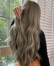 Perücke wellig Grau Cosplay