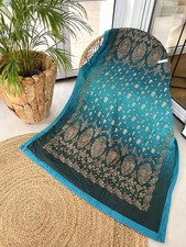 BASSETTI Plaid 135x190 GOLD DECOR V1 Grün Kuscheldecke TAGESDECKE DECKE Petrol