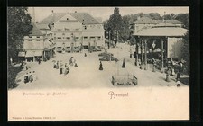 Pyrmont, Brunnenplatz und Großes Badehotel, Ansichtskarte 1904 