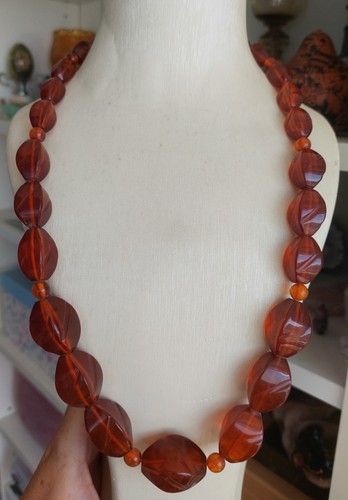 Vintage natur bernstein - bernstein, kette