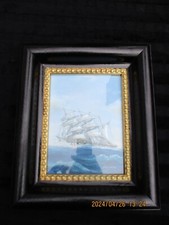 Kleines Bild, Segelschiff, Oel auf Leinwand