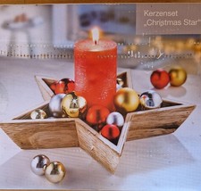 Kerzenset Christmas Star Rustic-Finish  Weihnachtliches Arrangement