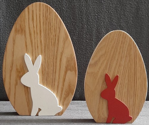 Deko mit hase holz 2er - hase, set
