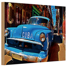 Holzschild 30x20cm kuba - holzschild, auto