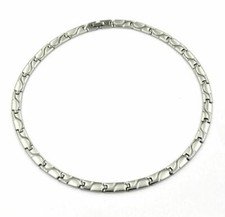 Edelstahl Collier Halskette Kette Armband Set Silber Poliert Matt Schmuck