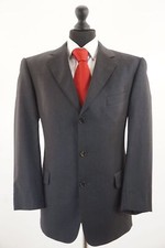 Burberry Sakko Jackett Genf 25 grau dunkelgrau Einreiher 3-Knopf Super 100s D467