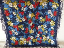 Trachtentuch,Dunkelblau mit