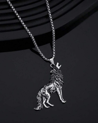 Silberner heulender wolf - silberner,